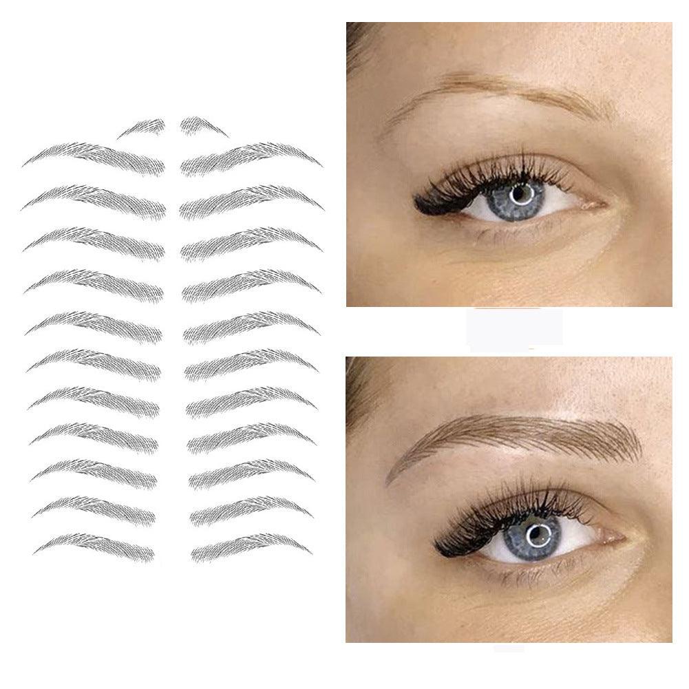 3D Hair-like Eyebrows Makeup Waterproof Lasting Eyebrow Tattoo Sticker Brow stickers False Eyebrows - MRSLM