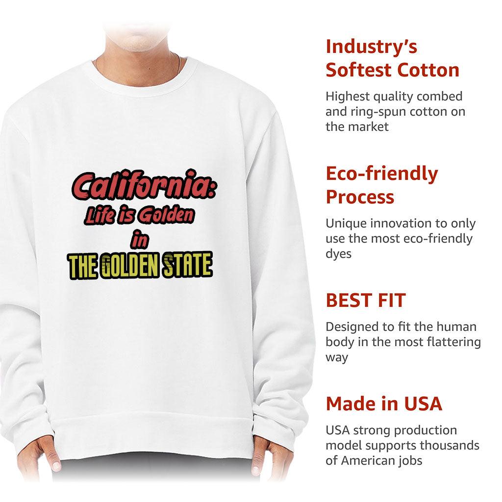 California the Golden State Sponge Fleece Sweatshirt - Trendy Classic Sweatshirt - Cool Design Sweatshirt - MRSLM