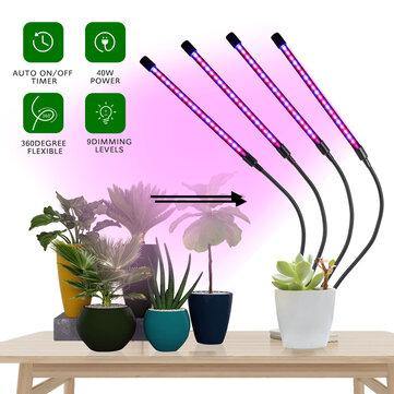 3 Heads/4 Heads Full Spectrum LED Grow Light Plant Growing Lamp with Clip for Indoor Plants Hydroponics - MRSLM