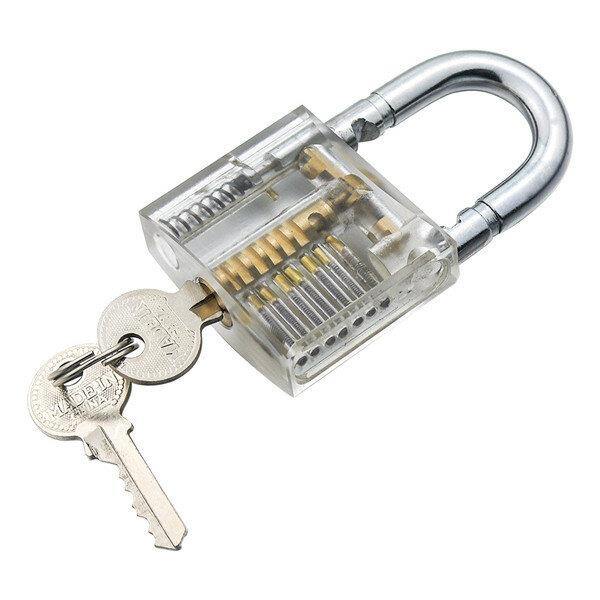 Transparent Cutaway Inside View Of Practice Padlock Lock Locksmith Trainer Skill Pick with Two Keys - MRSLM