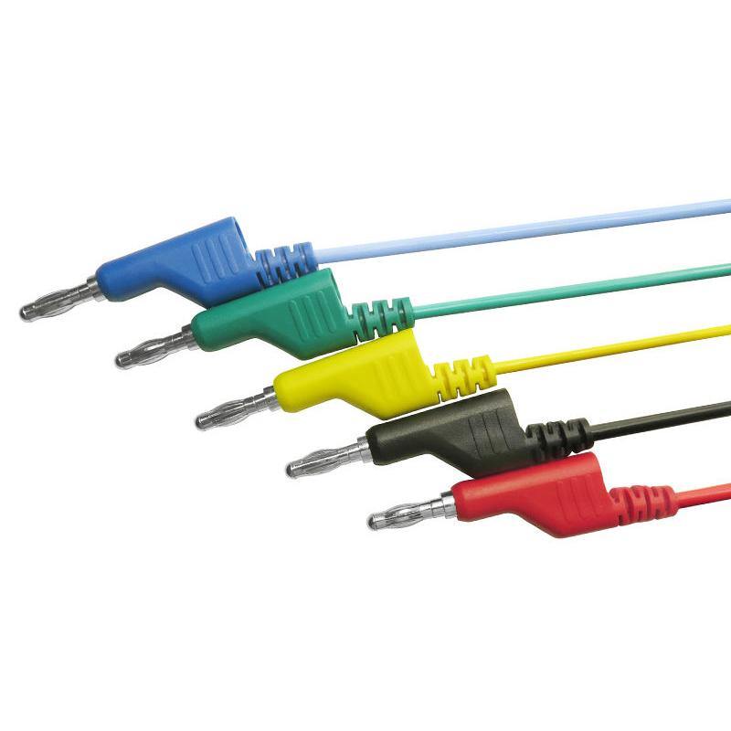 DANIU P1036 5Pcs 1M 4mm Banana to Banana Plug Test Cable Lead for Multimeter Tester 5 Colors - MRSLM