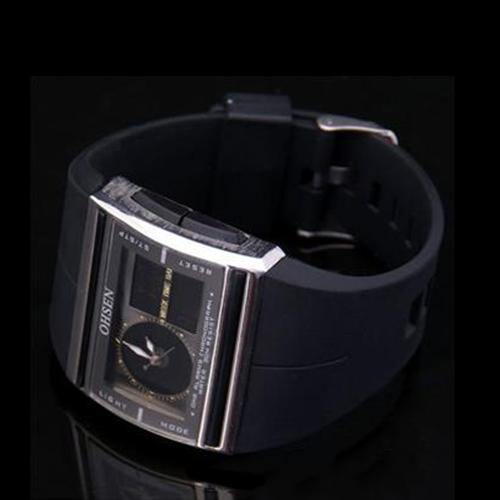 Digital Analog LED Luminous Date Rubber Band Sport Men's Boy's Wrist Watch - MRSLM