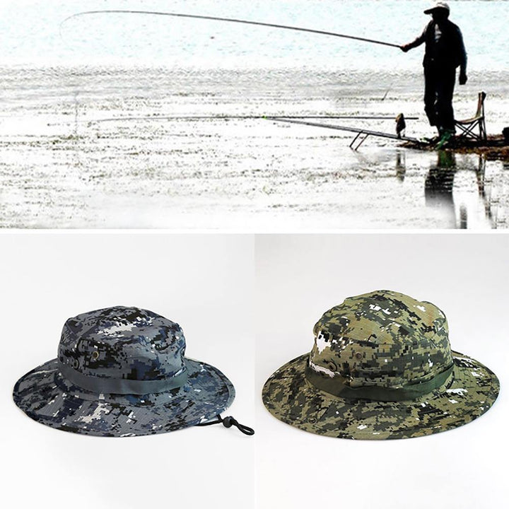 Hot Unisex Wide Brim Camouflage Hiking Outdoor Fishing Bucket Boonie Sun Hat - MRSLM