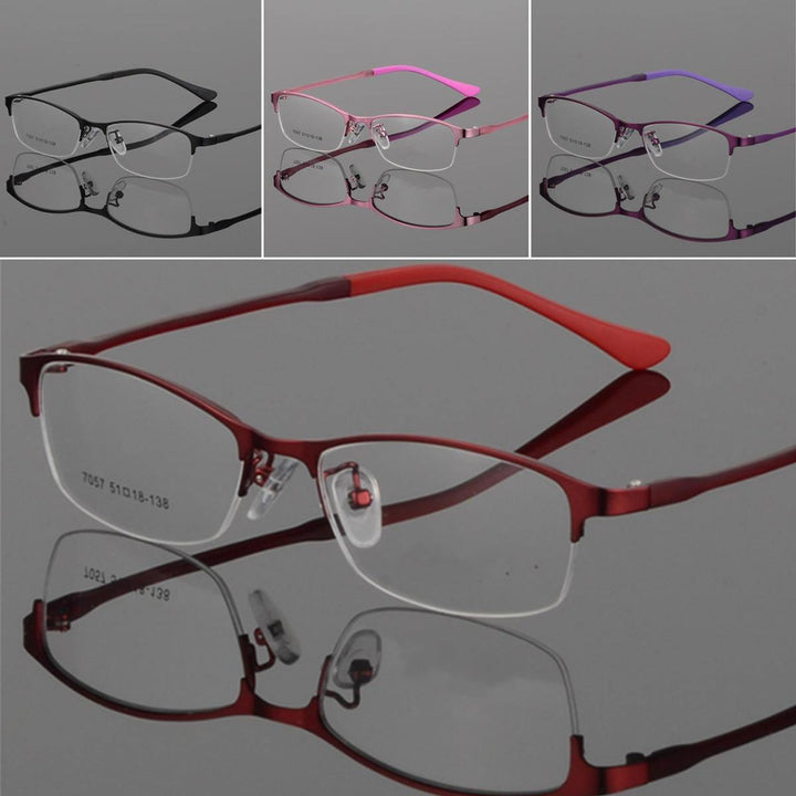 Eye Glasses Half Rimless Glasses Frame Eyeglasses Clear Lens Metal&TR90 Optical Glasses RX Spectacles - MRSLM