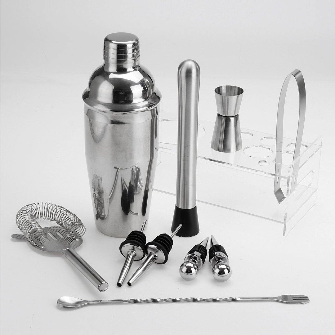 Stainless Steel Cocktail Shaker Set 11 Piece Kit Set For Pub Bar Home Party Tool - MRSLM