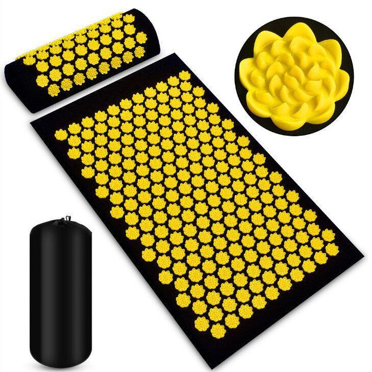 Pranamat Kuznetsov's Applicator Lotus Acupressure Massage Mat Pillow Yoga Mats Foot Neck Back Massager Shaki Mat Cushion Spike Mat - MRSLM