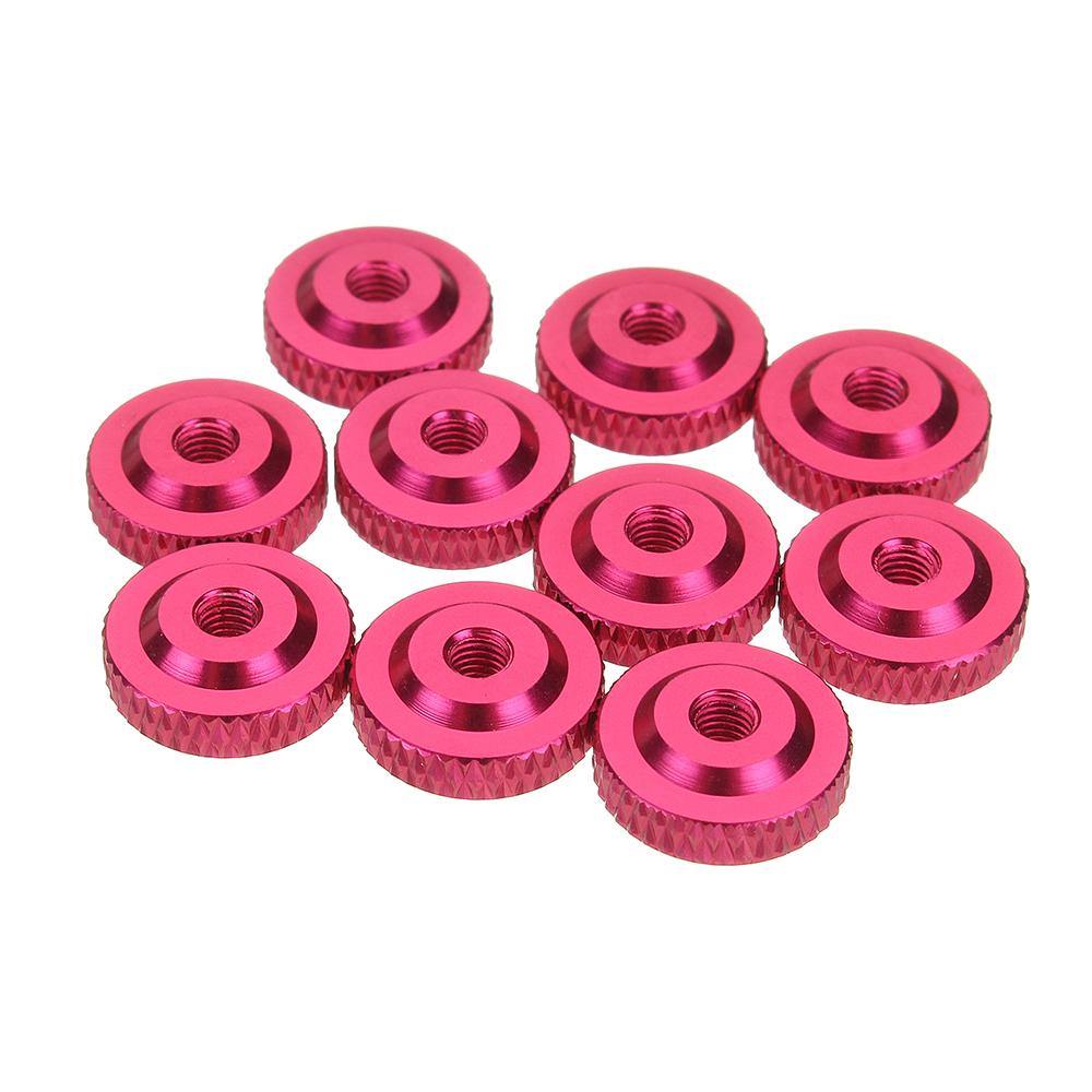 Suleve M3AN12 10Pcs M3 Knurled Thumb Nut w/ Collar Screw Spacer Washer Aluminum Alloy Multicolor - MRSLM