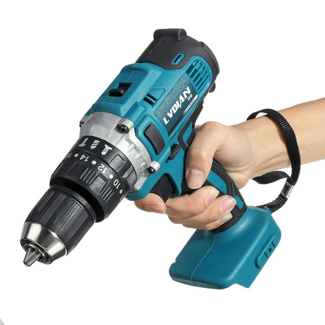 18V 3 In 1 Cordless Impact Drill 2 Speed Rechargable Electric Screwdriver Drill Li-Ion Battery Adapted to Makita Battery - MRSLM