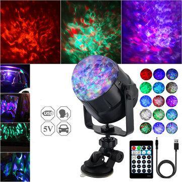 15 Colors Sound Activated LED Stage Light Magic Effect DJ Disco Ball RGBP Lamp+Remote Control DC5V - MRSLM