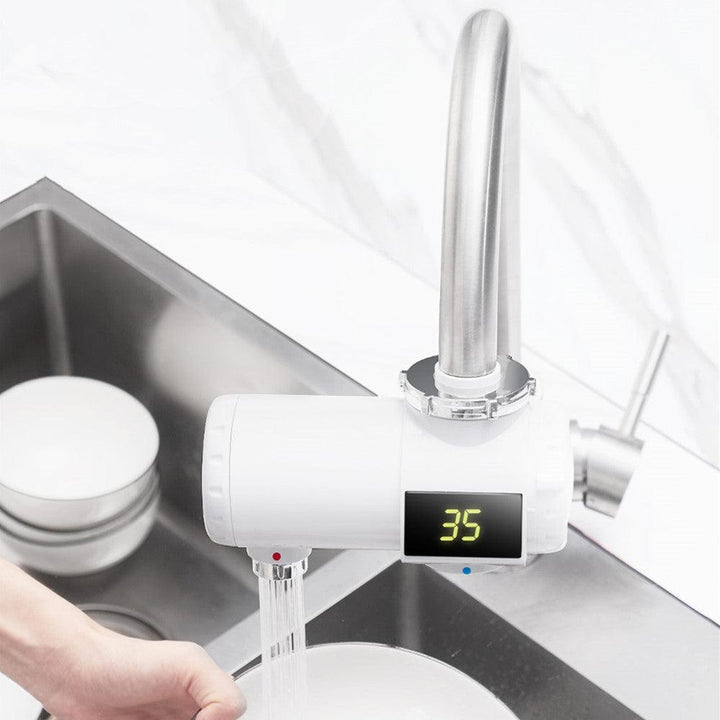 Xiaoda 220V 3000W Electric Hot Water Heater Faucet 3s Fast Instant Heating Home Bathroom Kitchen Hot & Cold Mixer Tap LED Display IPX4 Waterproof From - MRSLM