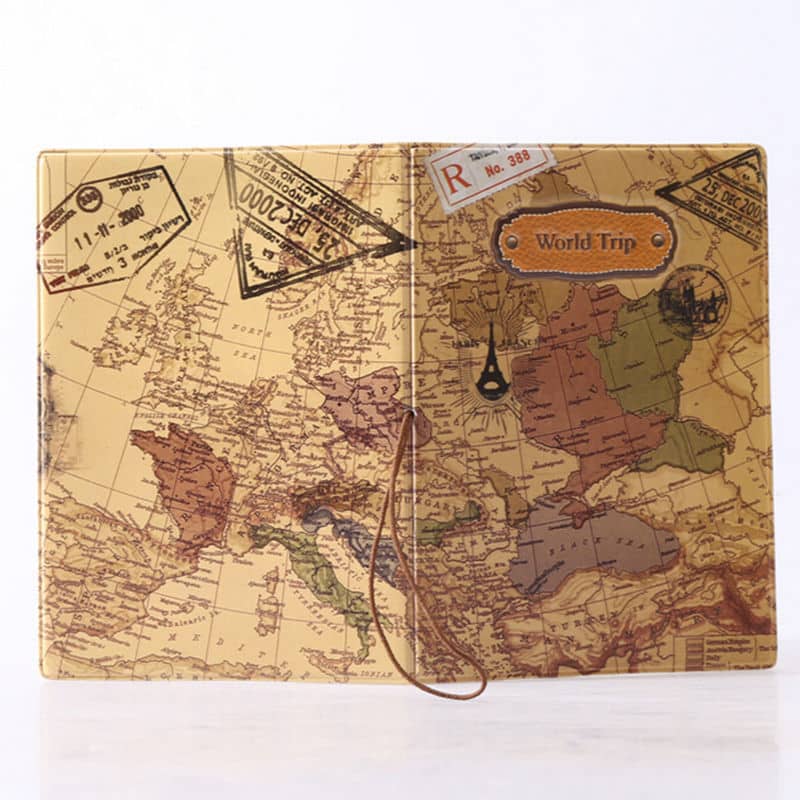 Women's World Map Passport Cover