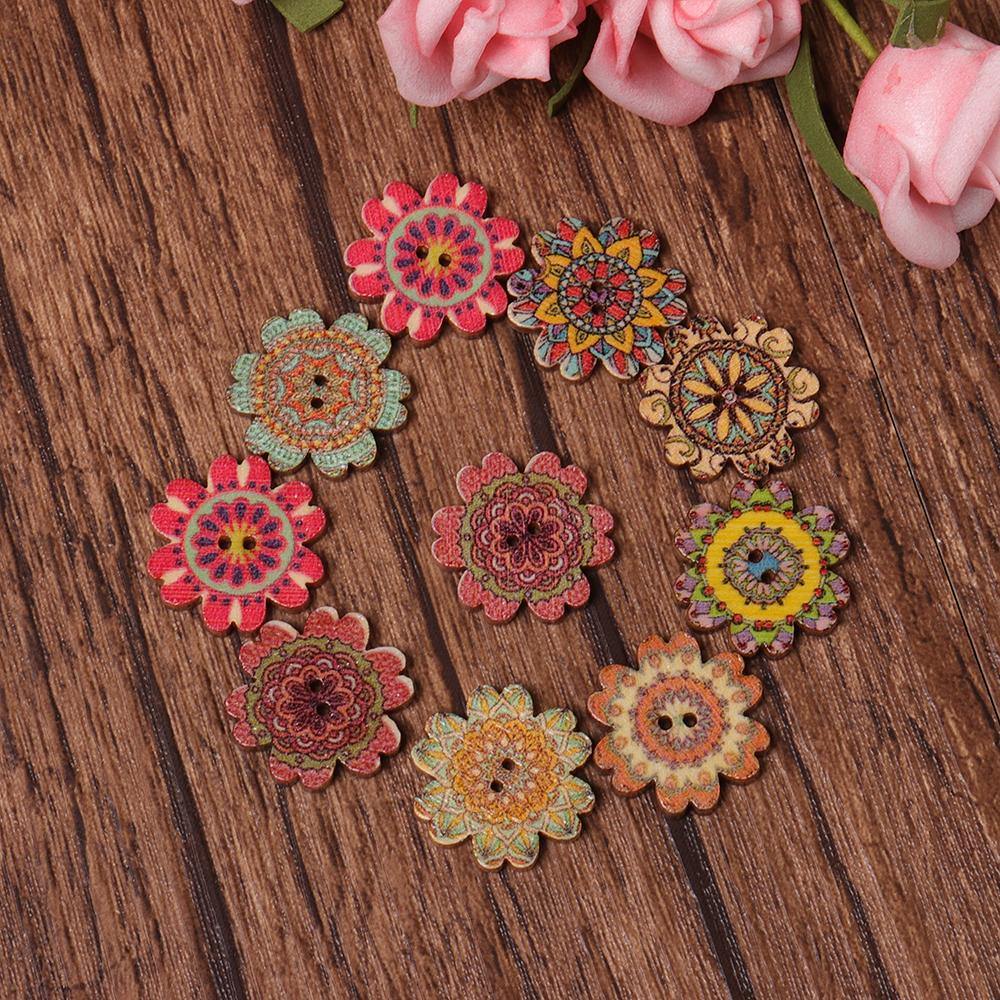 Antique Bohemian Style Buttons Scrapbooking Crafts Handmade Home Decoration Sewing Supplies - MRSLM