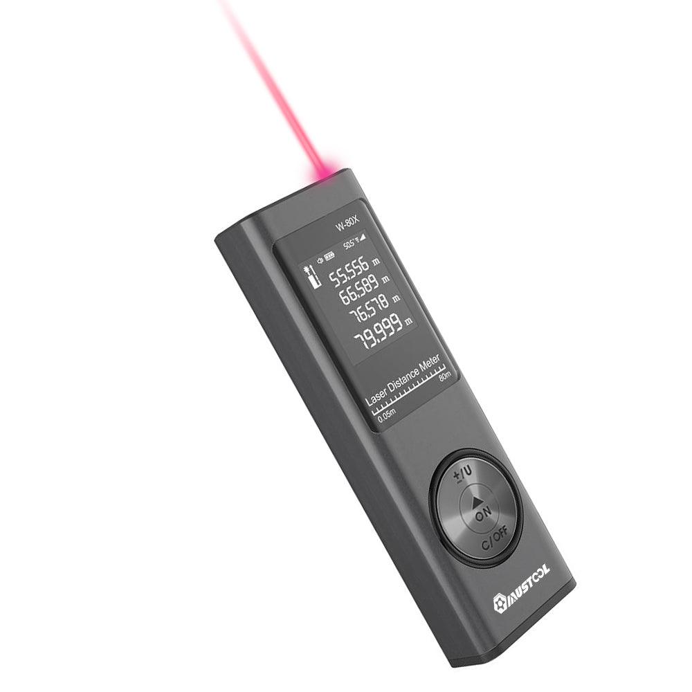 MUSTOOL 80m Digital Mini Laser Rangefinder with Electronic Angle Sensor M/In/Ft Unit Switching USB Charging Pythagorean Mode Distance Area Volume Measure Laser Distance Meter - MRSLM