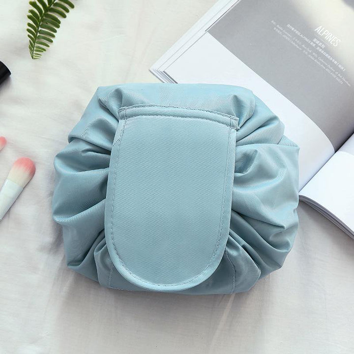 Polyester Solid Color Drawstring Cosmetic Bag Travel Portable Lazy Storage Bag - MRSLM