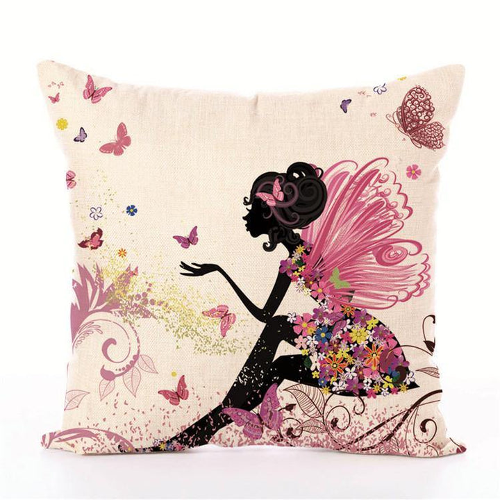 Fairy Tales Flower Style Printed Pillow Cover Butterfly Girls Pillow Case house Bed Hotel Decorative - MRSLM