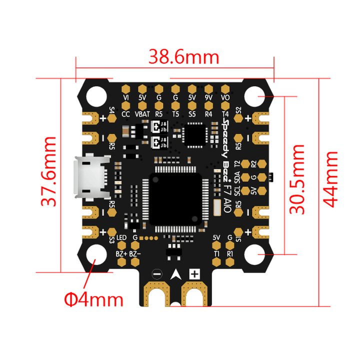 Speedybee F7 AIO 3-6S Bluetooth Flight Controller OSD 32MB Black Box Current Sensor 4UART 35V 470uf Capacitor - MRSLM