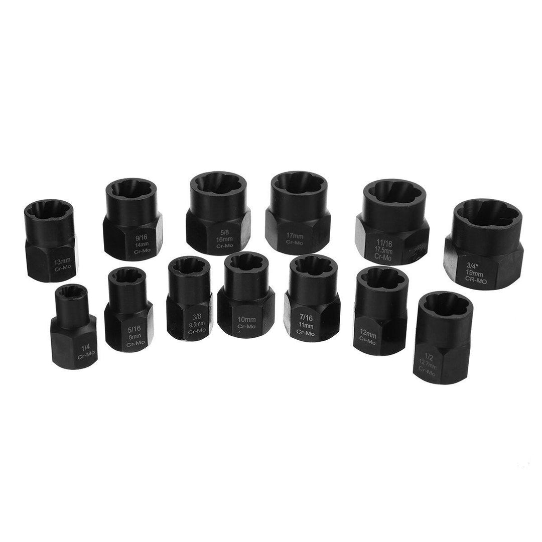 14Pcs Socket Bolt Nut Extractor Hexagon Screw Tool With 3/8 Connecting Rod - MRSLM