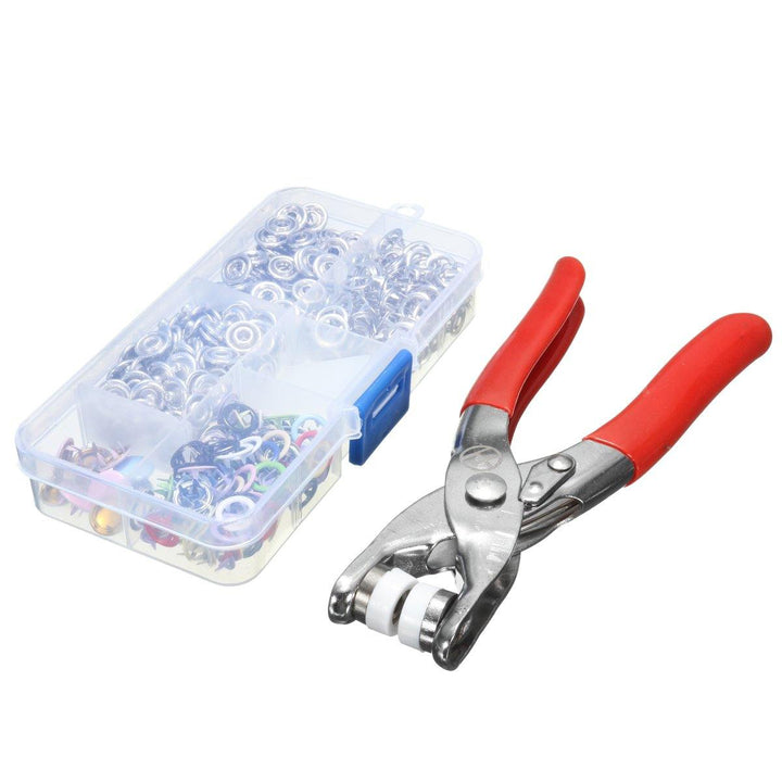 Fastener Snap Pliers Camp Craft Tool Sewing Craft with 110 Kits Set Press Studs - MRSLM