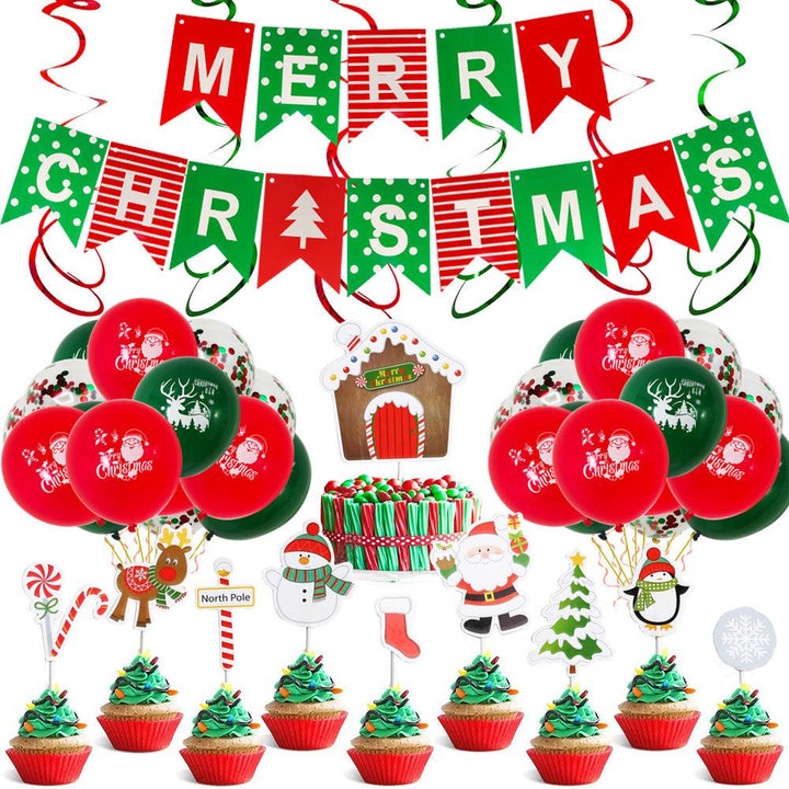 Christmas Balloon Decoration Set Party Balloon Interior Decoration Round Latex Decoration Scene Christmas Balloon - MRSLM