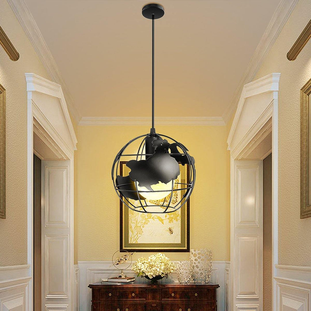 20X20CM Retro Iron E27 Chandeliers Industrial Pendant Light Ceiling Hanging Lamp for Living Dining Room - MRSLM