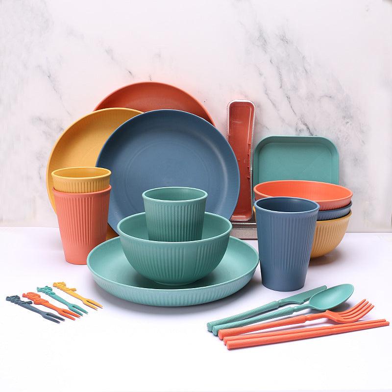 Wheat Straw Tableware Set For Home Meals - MRSLM