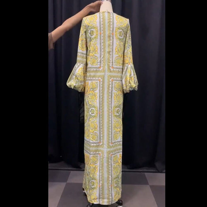 Women's African Long Sleeve Maxi Dress