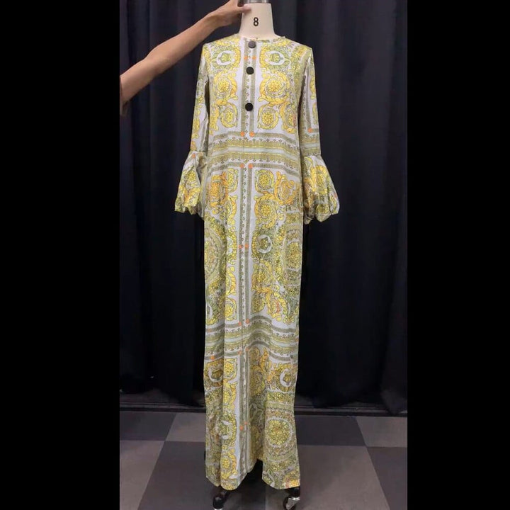 Women's African Long Sleeve Maxi Dress