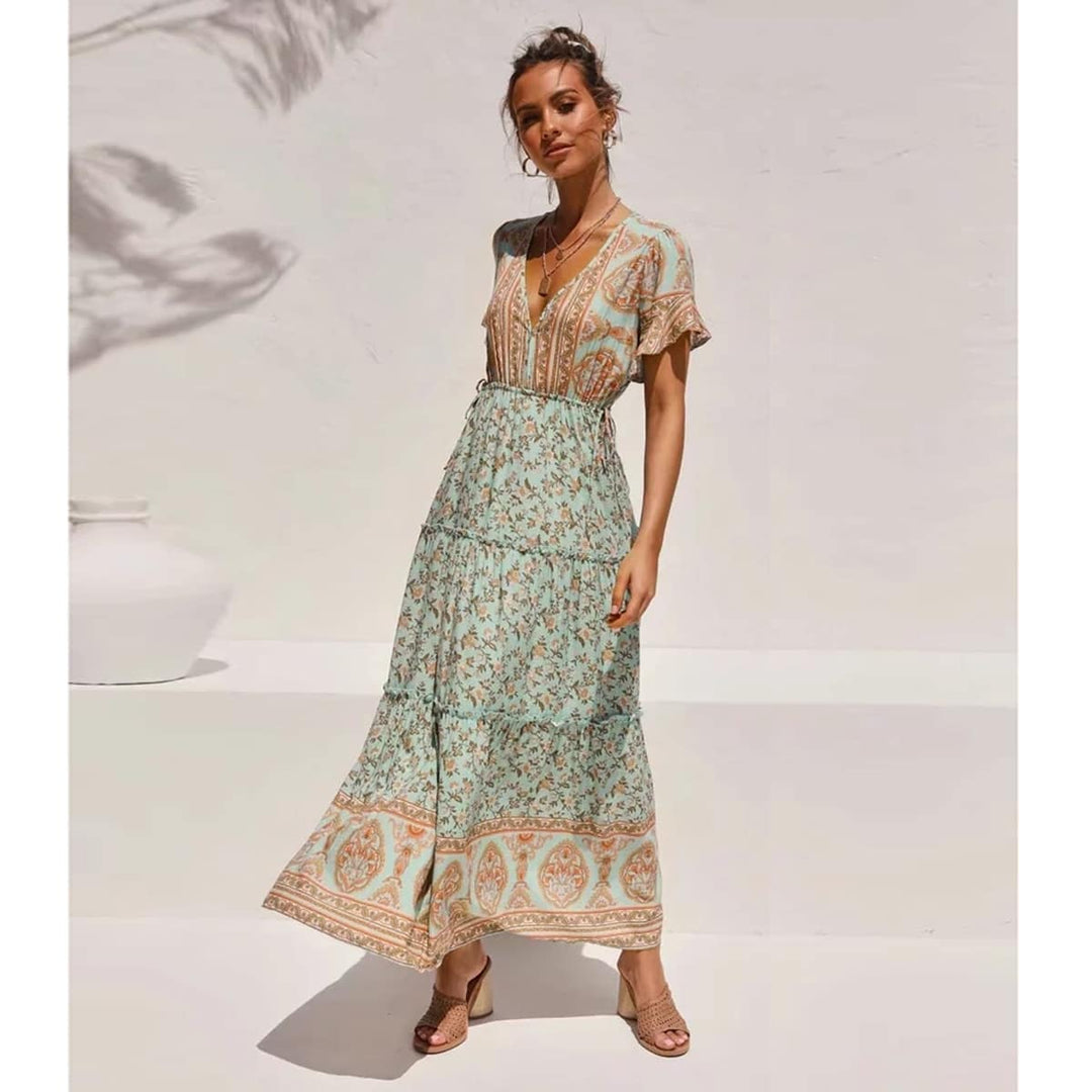 Boho Floral Women's Maxi Dress