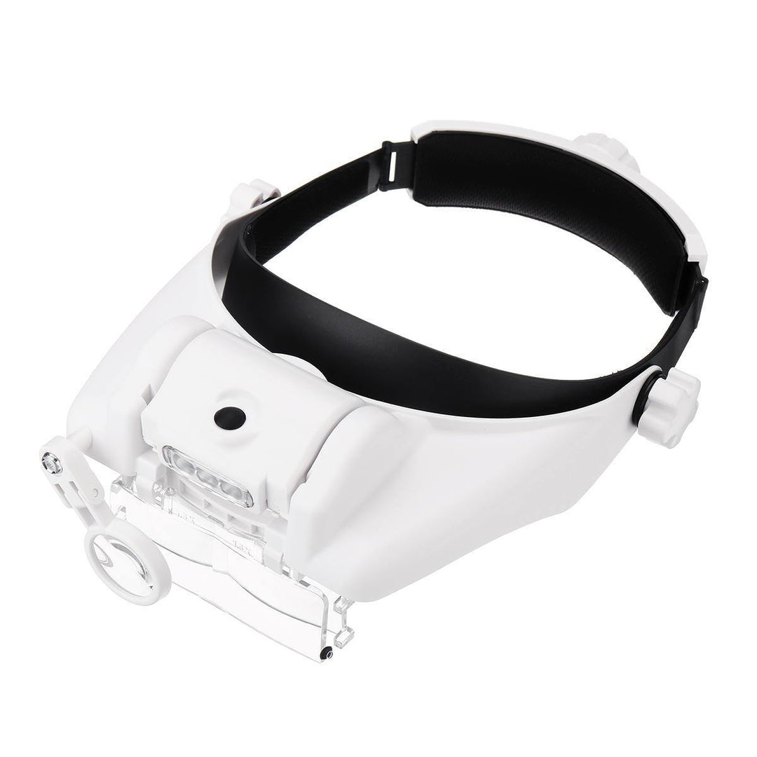 1.5X 2.0X 8X Headband Magnifying Glass bracket 3 LED Light Protable Helmet Illuminated Magnifier - MRSLM