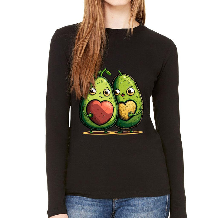 Avocado Women's Long Sleeve T-Shirt - Love Couple Long Sleeve Tee - Graphic T-Shirt - MRSLM