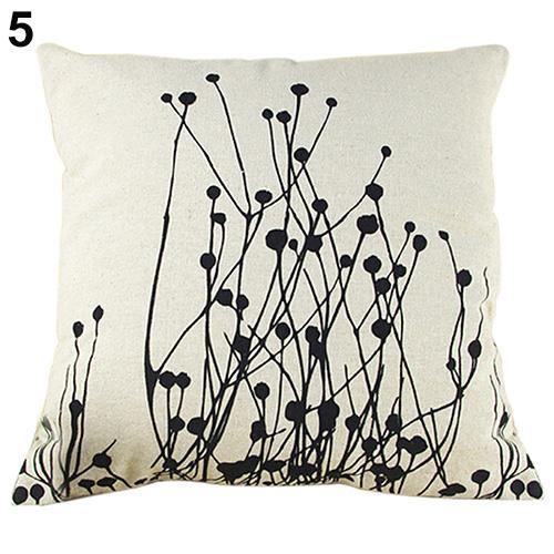 Home Decor Simple Casaul Beige Background Cotton Linen Pillow Cover Case Cushion - MRSLM