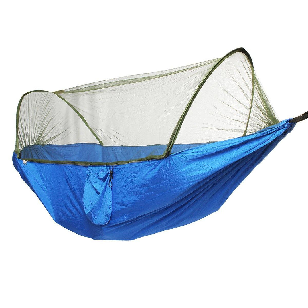 Anti-mosquito Parachute Nylon Hammock Outdoor Travel Camping Turn Over Tents (Dark Green) - MRSLM