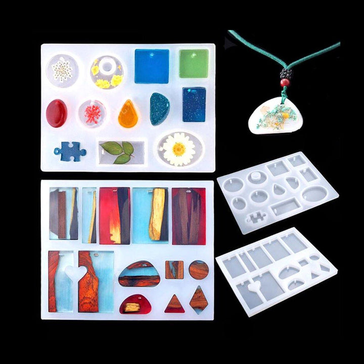 184Pcs Resin Casting Mold Silicone DIY Mold Jewelry Pendant Mould Making Craft Kit - MRSLM