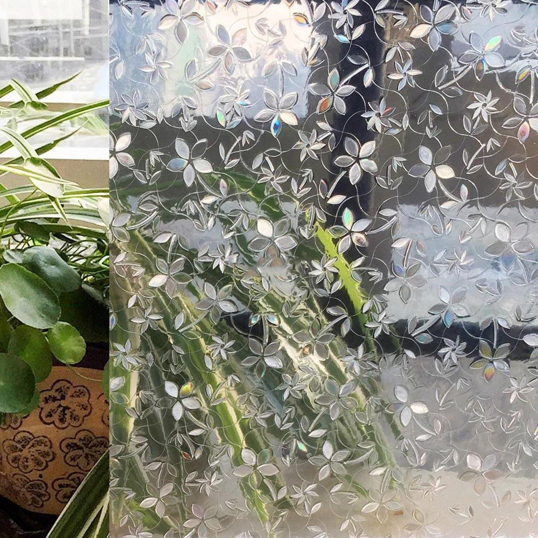 Frosted Window Film Flower Window Sticker Privacy Anti-UV Office Home Decoration - MRSLM