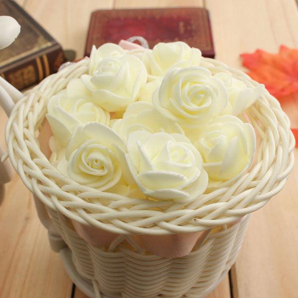 50pcs 2.5cm Artificial Roses PE Foam Rose Flower Wedding Party Home Decoration Valentine's day Fake Flowers - MRSLM