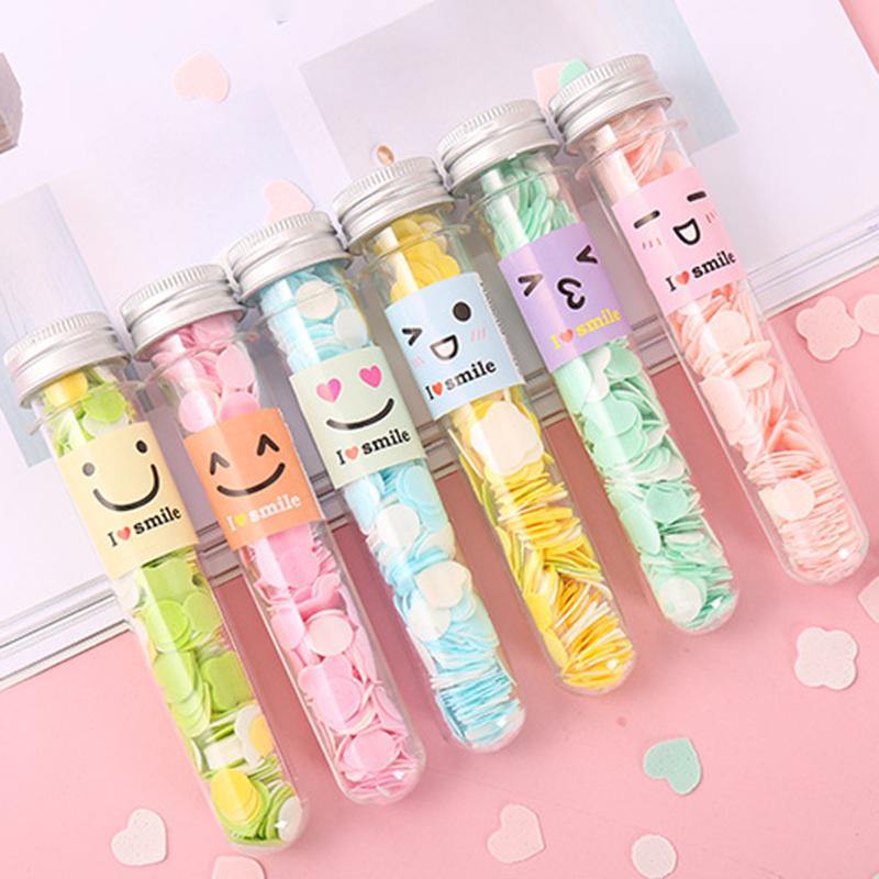 Portable Disposable Hand Soap Paper Soap Flakes Test Tube Bottle Cartoon Flower Hand Soap Paper (#01) - MRSLM