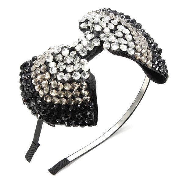 Crystal Drill Diamante Bow Headbrand Rhinestone Hair Accessories - MRSLM