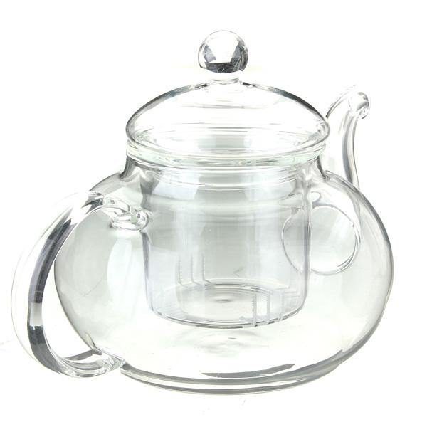 350ML-1000ML Heat Resistant Glass Teapot With Infuser Coffee Tea Leaf - MRSLM