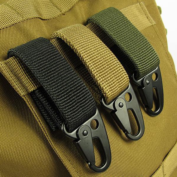 Carabiner Hook Webbing Buckle Nylon Molle Belt Hanging Key Ring Outdoor Tool - MRSLM