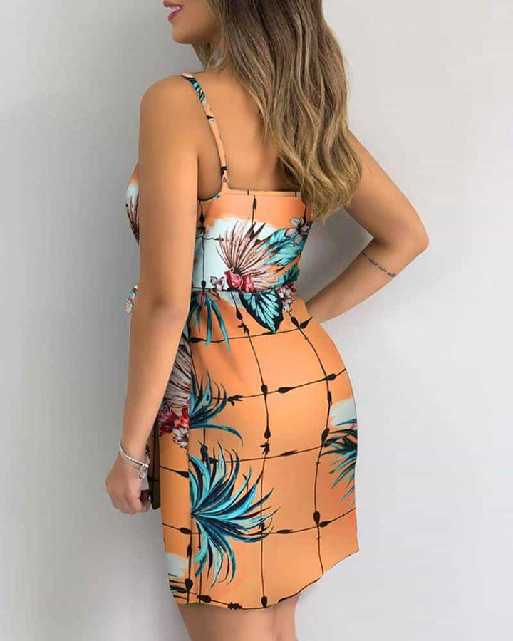 Tropical Printed Mini Dress