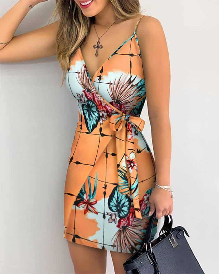 Tropical Printed Mini Dress
