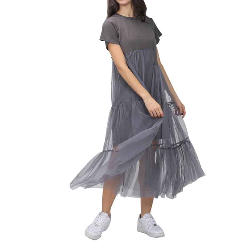 Women's Short Veiling Sleeved Dress