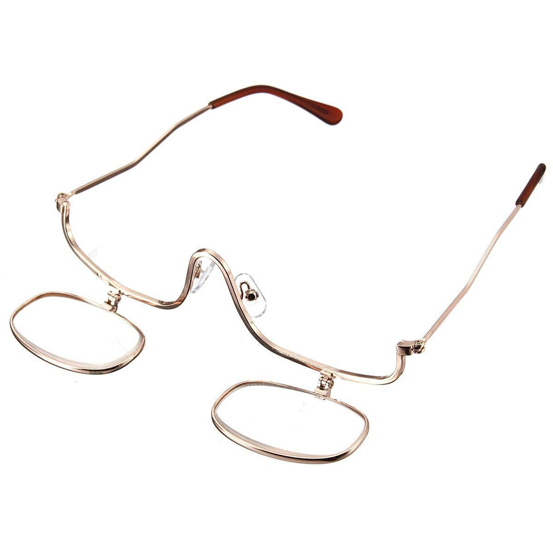 Magnifying Makeup Reading Glasses Eye Spectacles Flip Down Lens Folding Cosmetic Readers - MRSLM