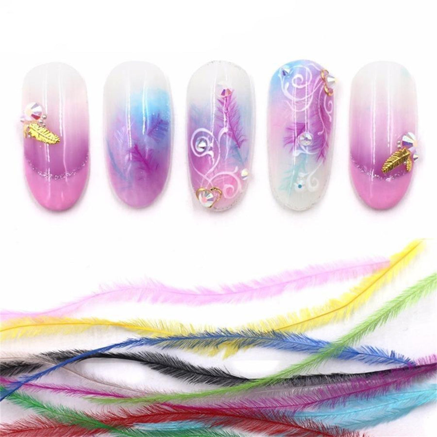 20pcs Nail Decoration Feather DIY - MRSLM