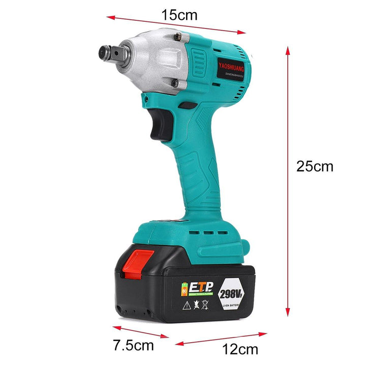 298VF 630N.m Cordless Electric Impact Wrench Power Tool With 2pcs Battery - MRSLM