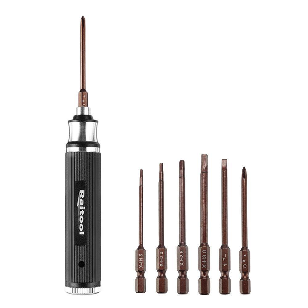 Raitool 6 in 1 Magnetic Hex Screwdriver Portable Repair Tools For TV Watch Camera Computer - MRSLM