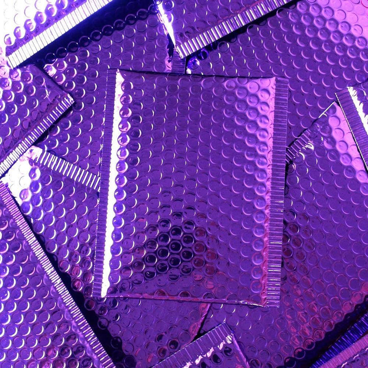 50Pcs Poly Bubble Envelope Purple Poly Bubble Mailers Aluminum Foil Bags Padded Envelopes Self Seal Bubble Envelope Shipping Mailer - MRSLM