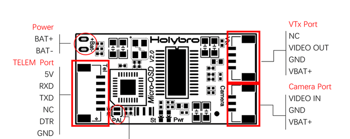 Holybro Micro OSD V2 Module for Pixhawk4 / Pixhawk4 Mini/ Durandal Flight Controller RC Drone - MRSLM