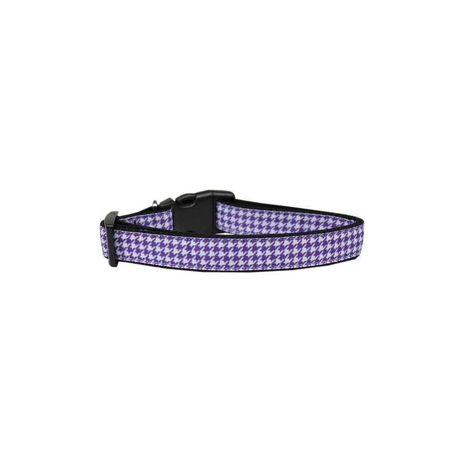 Purple Houndstooth Nylon Ribbon Collar - MRSLM