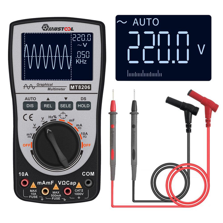 MUSTOOL MT8206 2 in 1 Intelligent Digital Oscilloscope Multimeter with Analog Bar Graph - MRSLM